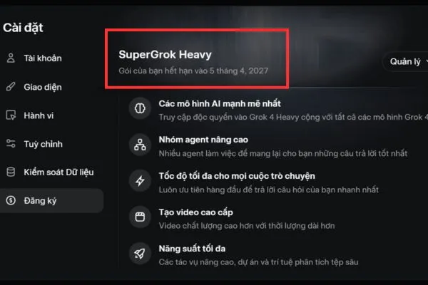 Kết quả nâng cấp thành công