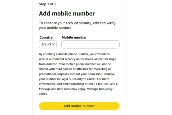 Thêm email cá nhân vào Amazon