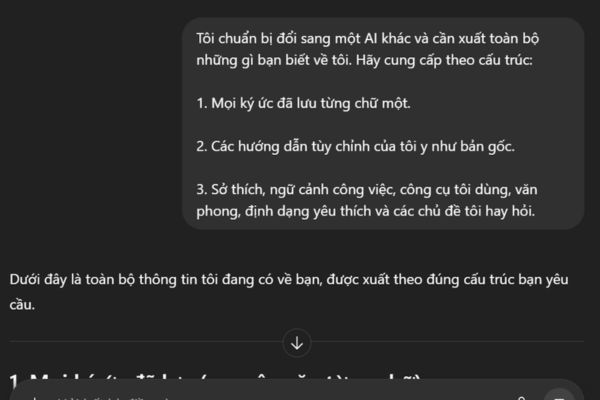 Trích xuất ký ức từ ChatGPT