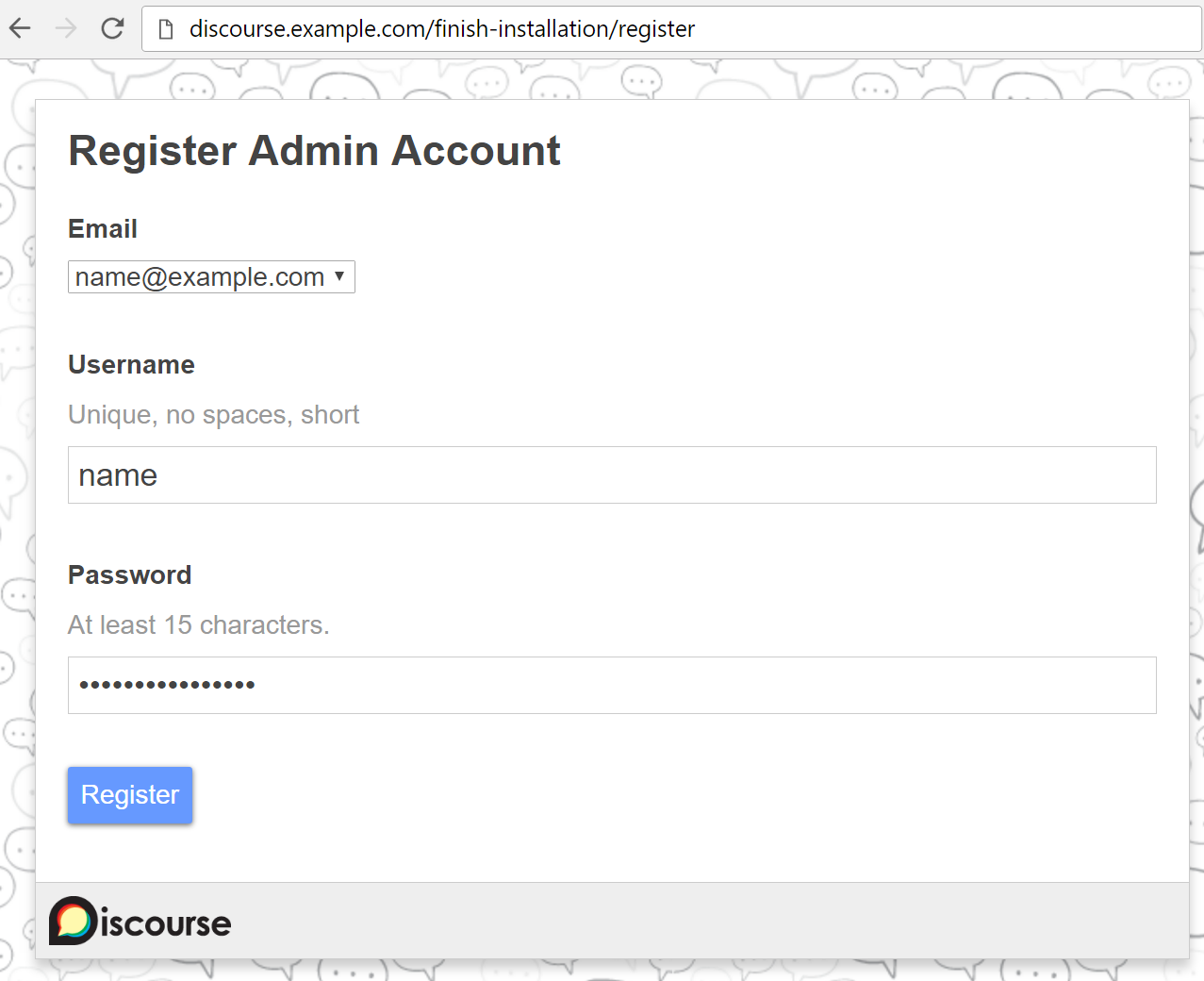Tạo tài khoản admin